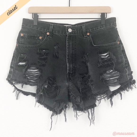 Levi's Pants - [Levi’s] Black High Rise Distressed Cutoff Shorts